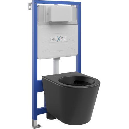 Mexen Rico súprava pre podomietkový WC rám Fenix Slim s WC misou, čierny mat - 6103372XX85