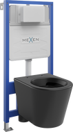 Mexen Rico súprava pre podomietkový WC rám Fenix Slim s WC misou, čierny mat - 6103372XX85