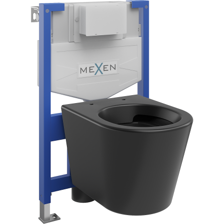 Mexen Rico podomietkový WC set rám Fenix XS-F s WC misou, čierny mat - 6803372XX85
