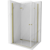 Mexen Lima Duo skladacia sprchová kabína 90 x 80 cm, priehľadná, zlatá - 856-090-080-50-00-02