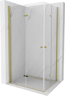 Mexen Lima Duo skladacia sprchová kabína 90 x 80 cm, priehľadná, zlatá - 856-090-080-50-00-02