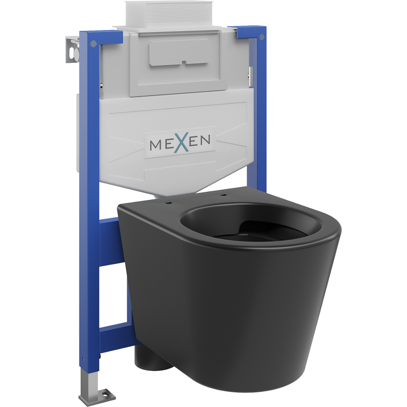 Mexen Rico podomietková WC sada Fenix XS-U s WC misou, čierny mat - 6853372XX85