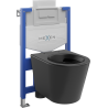 Mexen podomietkový WC set rám Fenix XS-U s WC miskou Rico, čierny mat - 6853372XX85