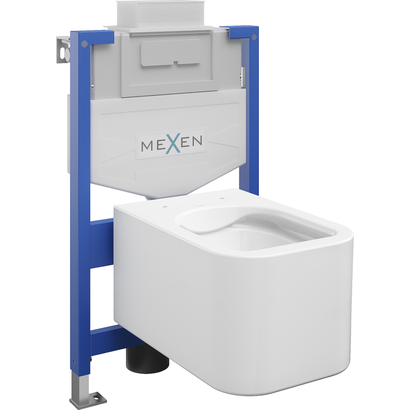 Mexen sada podomietková WC rám Fenix XS-U s WC misou Elis, biely lesk - 6853391XX00