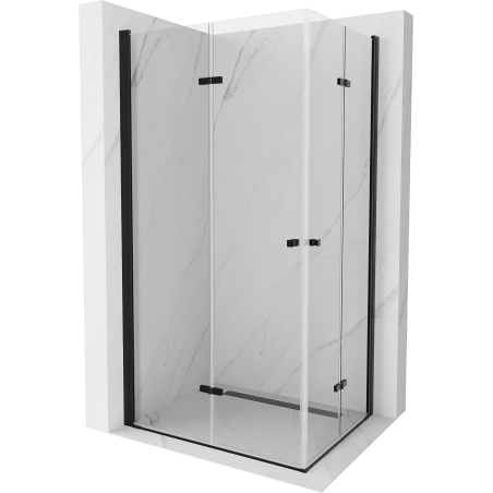 Mexen Lima Duo skladacia sprchová kabína 90 x 80 cm, priehľadná, čierna - 856-090-080-70-00-02