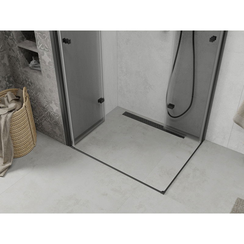 Mexen Lima Duo skladacia sprchová kabína 100 x 90 cm, transparentná, čierna - 856-100-090-70-00-02