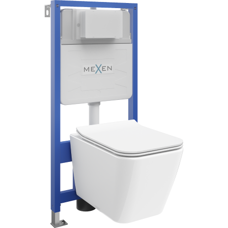 Mexen podomietková WC sada Fenix Slim s WC misou Cube a pomaly padajúcou doskou, biely lesk - 61030924000