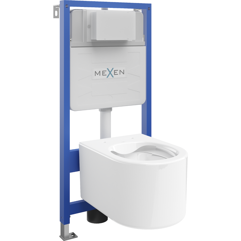 Mexen Sofia podomietková WC sada rám Fenix Slim s WC miskou, biely lesk - 6103354XX00