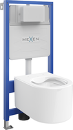 Mexen Sofia podomietková WC sada rám Fenix Slim s WC miskou, biely lesk - 6103354XX00