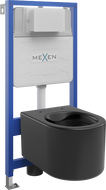 Mexen Sofia podomietkový set WC rám Fenix Slim s WC miskou, čierny mat - 6103354XX85