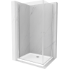 Mexen Pretoria Duo sprchovací kút otvárací 80 x 70 cm, transparentný, chróm + vanička Flat - 852-080-070-01-02-4010