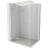 Mexen Lunar T left-hinged shower cabin 85 x 100 cm, transparent, brushed gold - 834T-085-100-55-00-L