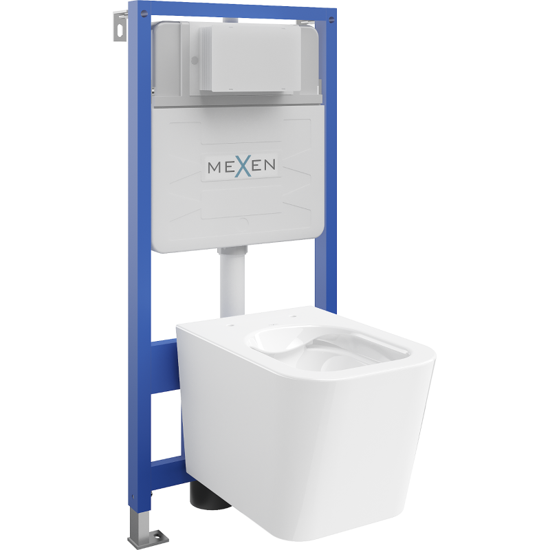 Mexen Teo závesná WC súprava Fenix Slim s WC misou, biely lesk - 6103385XX00