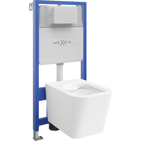 Mexen Teo závesná WC súprava Fenix Slim s WC misou, biely lesk - 6103385XX00