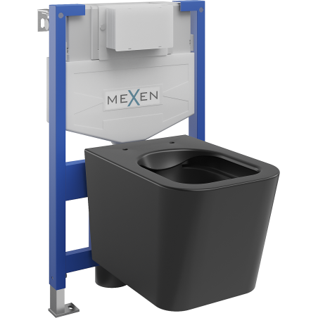 Mexen podomietkový WC systém Felix XS-F s WC misou Teo, čierna matná - 6803385XX85
