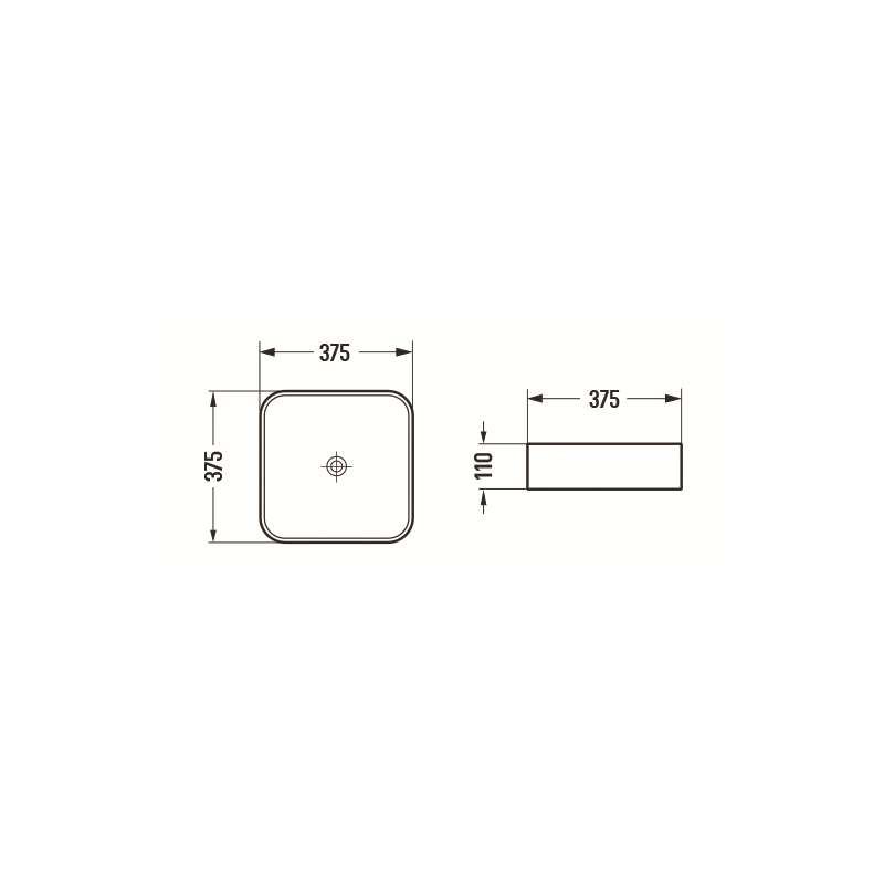 Mexen Vena umývadlo na dosku 37 x 37 cm, biele - 22193700