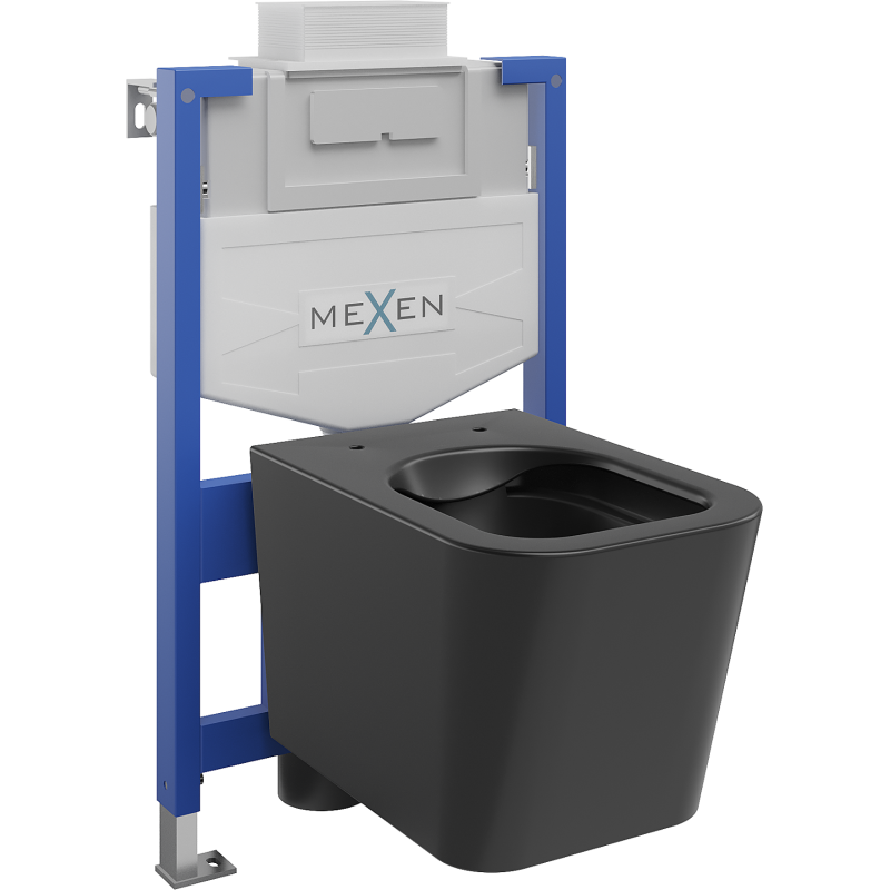 Mexen podomietková WC sada rám Fenix XS-U s WC misou Teo, čierny mat - 6853385XX85
