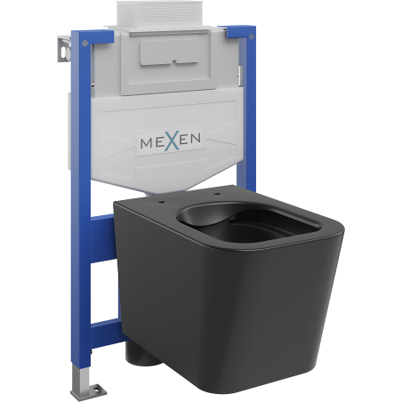 Mexen podomietková WC sada rám Fenix XS-U s WC misou Teo, čierny mat - 6853385XX85