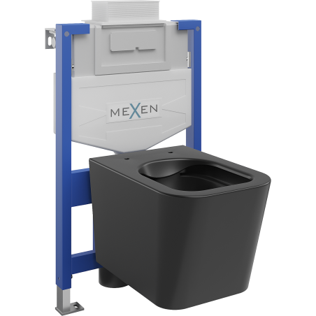 Mexen Teo podomietková WC sada rám Fenix XS-U s WC misou, čierny mat - 6853385XX85