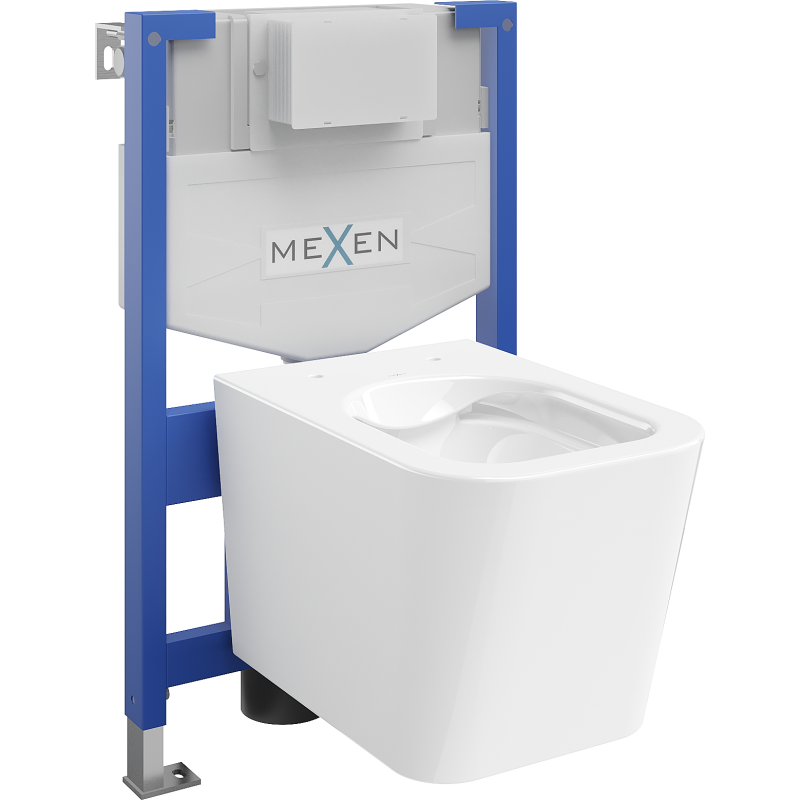 Mexen Teo podomietková WC sada rám Fenix XS-F s WC misou, biely lesk - 6803385XX00