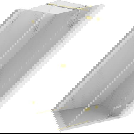 Mexen Lunar T sprchovací kút s otváracími dverami pravý 90 x 90 cm, priehľadný, zlatý kartáčovaný - 834T-090-090-55-00-P