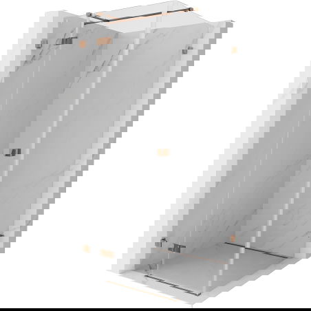 Mexen Lunar T sprchová kabína ľavá, dvere otváracie 80 x 80 cm, transparentná, ružové zlato - 834T-080-080-60-00-L