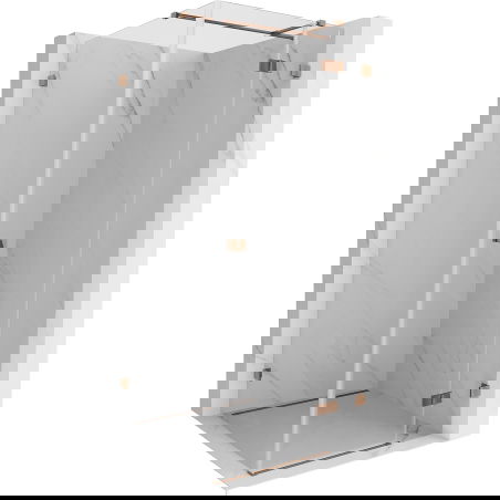 Mexen Lunar T sklenený sprchový kút s pravými otváracími dverami 80 x 80 cm, transparentný, ružové zlato - 834T-080-080-60-00-P