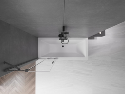Mexen Velar sprchový paraván 2-krídlový posuvný 75 x 150 cm, transparentný, tmavosivý - 896-075-000-01-95