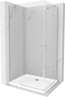 Mexen Roma Duo sprchová kabína, kyvné dvere 80 x 70 cm, transparentnéné, chrómová + závesný bidet Flat - 854-080-070-01-02-4010