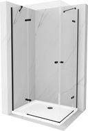 Mexen Roma Duo sprchová kabína, kyvné dvere 100 x 90 cm, transparentnéné, čierna + závesný bidet Flat - 854-100-090-70-02-4010B