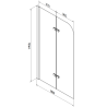 Mexen Cubik obdĺžniková vaňa 150 x 70 cm s krytom a 2-krídlovým zástenou 80 cm, transparentná, čierna - 550315070X9008027000