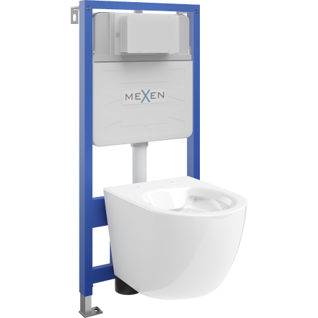Mexen Lena podomietková WC sada rám Fenix Slim s WC misou, biely lesk - 6103322XX00
