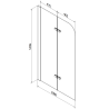 Mexen Vega obdĺžniková vaňa 160 x 70 cm s krytom a 2-krídlovým 100 cm paravánom, číry, čierny - 550116070X9010027000