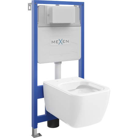 Mexen podomietková WC sada stelaž Fenix Slim s WC mísou Margo, biely lesk - 6103342XX00