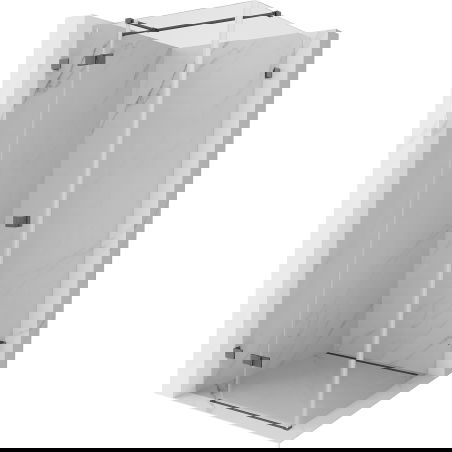 Mexen Lunar T sklopný sprchovací kút ľavý 70 x 70 cm, transparentný, gun gray brúsený - 834T-070-070-66-00-L