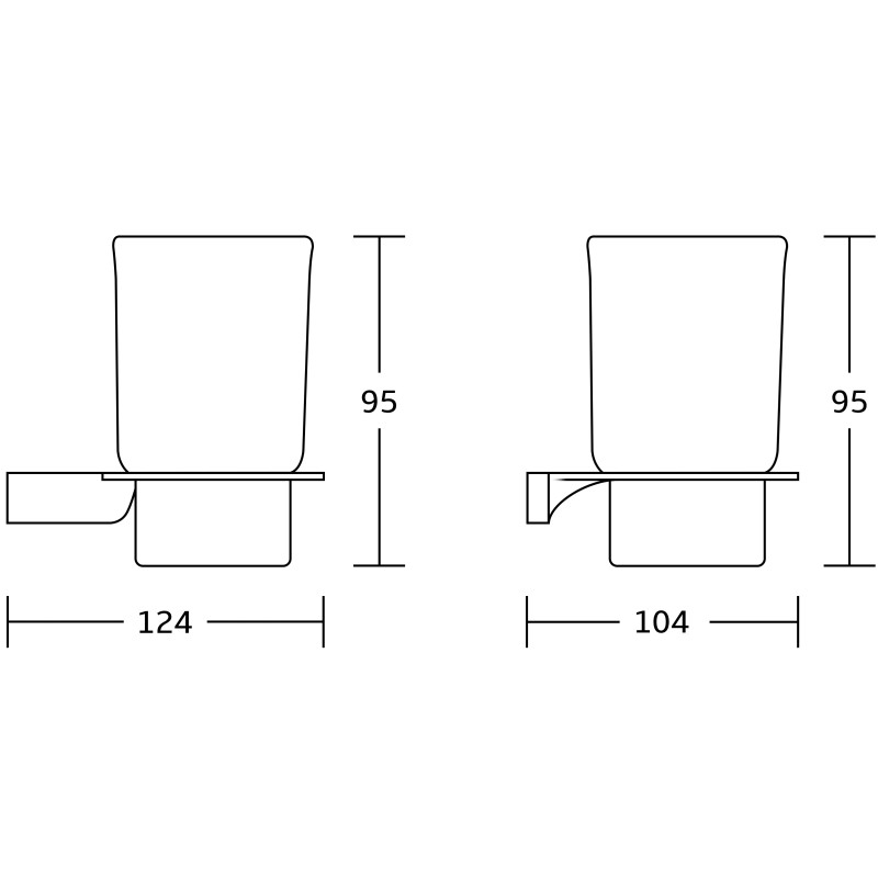 Mexen Rino držiak na zubné kefky, čierny - 7027038-70