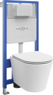 Mexen Rico podomietkový WC set Fenix Slim s WC misou a pomaly zatvárajúcim sedadlom, biely mat - 61030724001