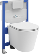 Mexen Rico zápustná WC sada rám Fenix XS-F s WC misou a pomaly klesajúcim sedadlom, biely mat - 68030724001