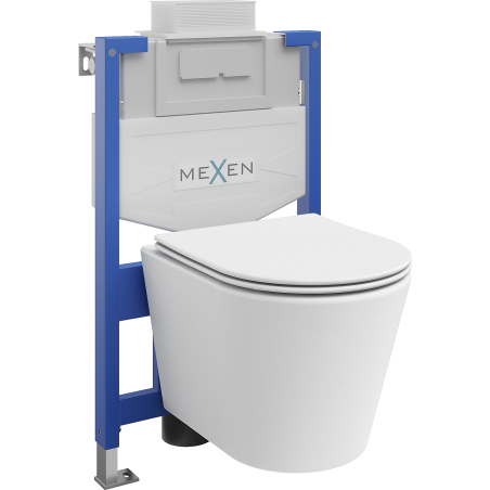 Mexen Rico podomietková WC sada rám Fenix XS-U s WC misou a pomaly uzatvárateľným sedadlom, biely mat - 68530724001