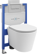 Mexen Rico podomietková WC sada rám Fenix XS-U s WC misou a pomaly uzatvárateľným sedadlom, biely mat - 68530724001