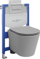 Mexen Rico zostava podomietková WC rám Fenix XS-U s WC misou a pomaly padajúcou doskou, svetlý sivý mat - 68530724061