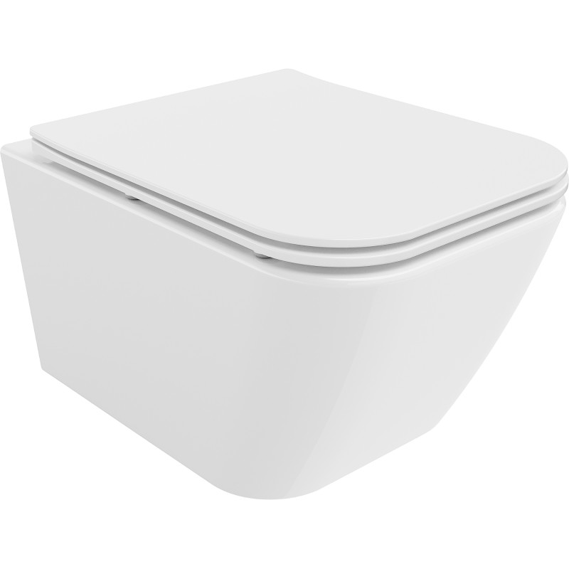 Mexen Madox miska WC Rimless so spomaleným zatváraním sedadlom slim, duroplast, biely lesk - 30154000