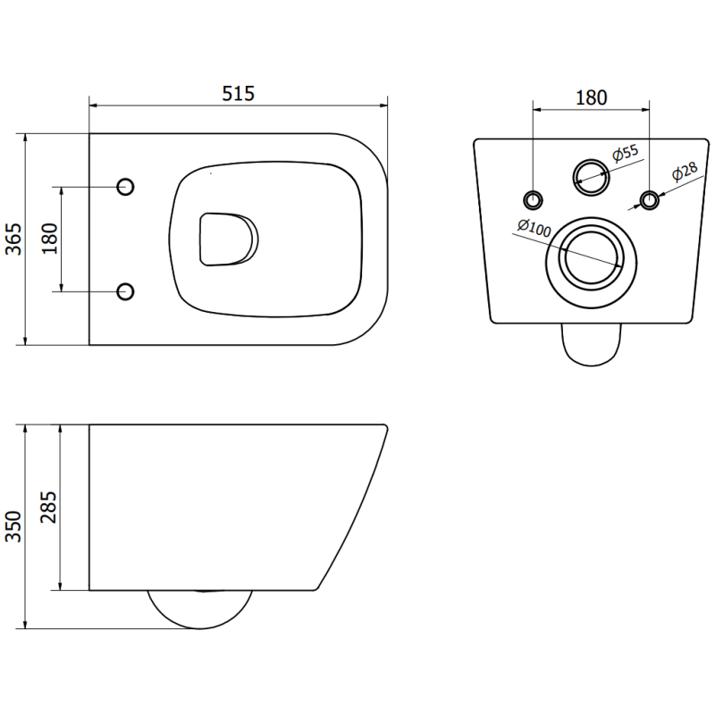 Mexen Madox WC misa Rimless so sklopnou, pomaly zatváracou doskou slim, duroplast, čierna matná - 30154070
