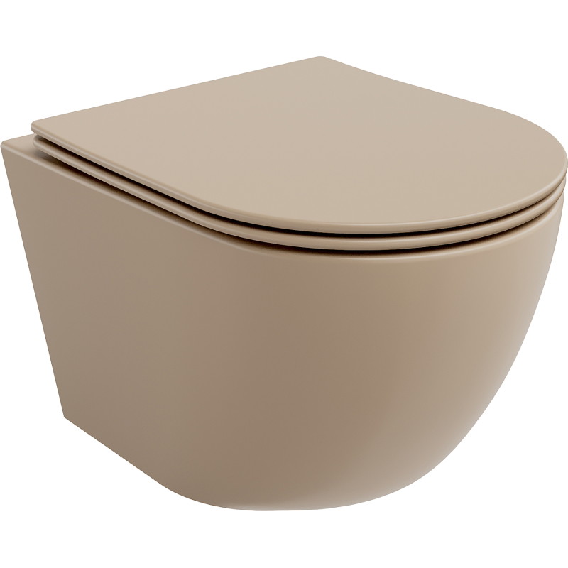 Mexen Lena WC misa Rimless s doskou pomalého sklápania slim, duroplast, cappuccino matná - 30224064
