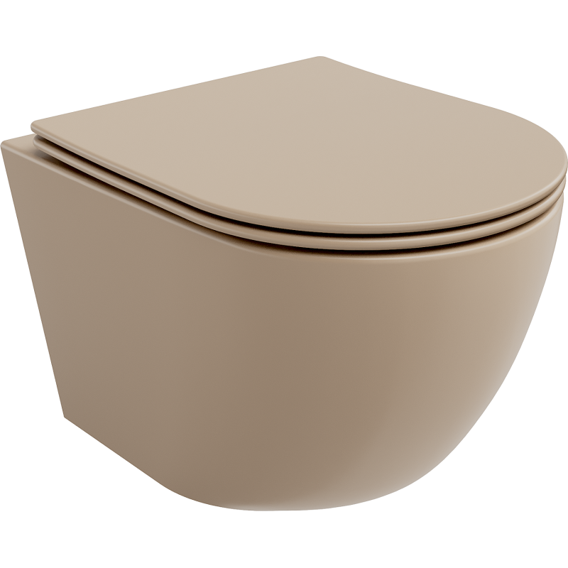 Mexen Lena WC misa Rimless s pomaly padajúcim sedátkom, duroplast, cappucino matná - 30224064
