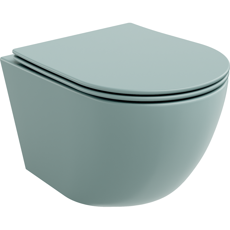 Mexen Lena miska WC Rimless s pomaly zatvárajúcim tenkým sedadlom, duroplast, svetlo zelený mat - 30224048