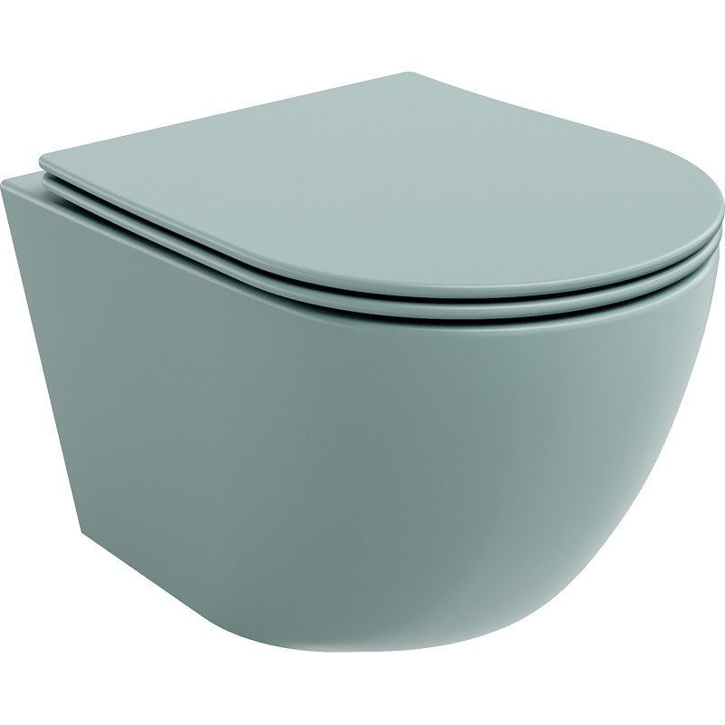 Mexen Lena miska wc Rimless so spomaľujúcim tenkým sedadlom, duroplast, svetlozelená matná - 30224048