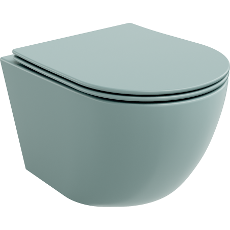 Mexen Lena WC misa Rimless s doskou pomaly padajúca slim, duroplast, svetlo zelená matná - 30224048