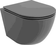 Mexen Lena WC misa Rimless s pomaly padajúcim sedátkom, duroplast, Šedá tmavomatná - 30224071