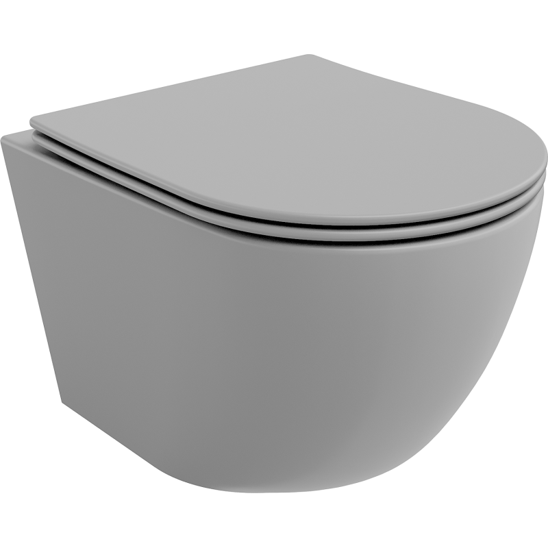 Mexen Lena misa wc Rimless s doskou pomaly spadajúcou slim, duroplast, sivá svetlá mat - 30224061